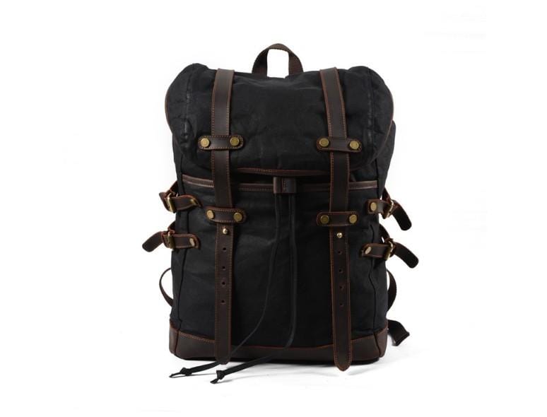 Canvas and Leather Backpack Purse Bag