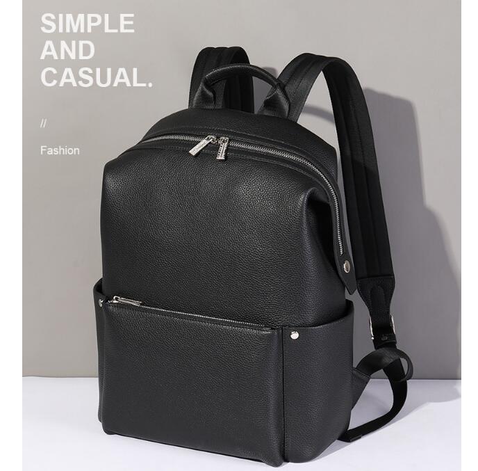 Large Black Leather Backpack Purse Bag