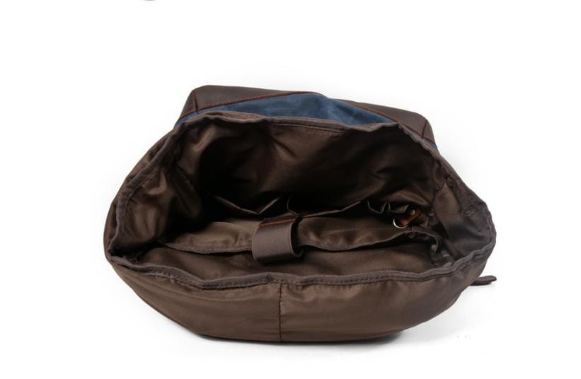 Canvas and Leather Backpack Purse Bag
