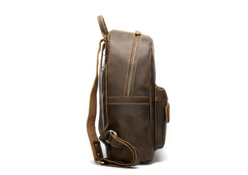Dark Brown Vintage Leather Backpack Diaper Bag Purse