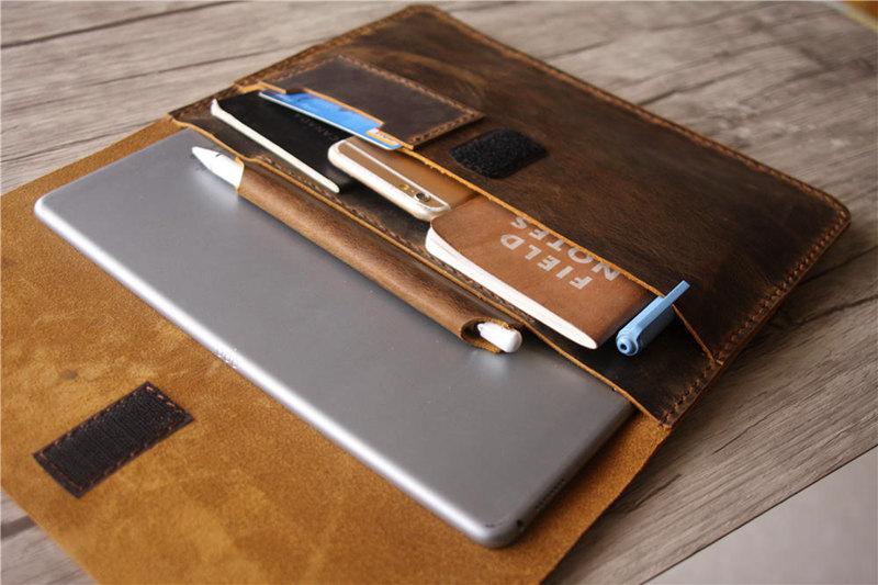 Monogrammed Leather Surface Pro X Case Sleeve