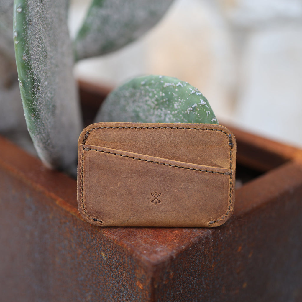 Leather Simple ID Wallet - Tobacco