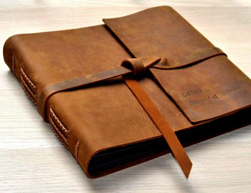 Rustic Brown Baby Boy Photo Albums Personalised