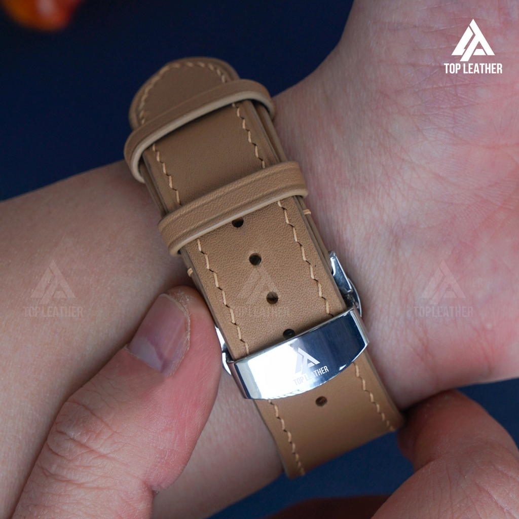 สายนาฬิกาหนัง Swift สำหรับ Apple Watch, นาฬิกาไขลาน - สี Peanut SW2208