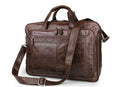 Brown Mens Business Large Leather Laptop Bag Travel Briefcase