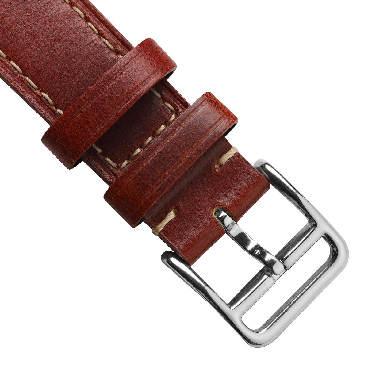 Armband aus echtem Leder für Brixham Flachuhr – zeitlos elegant in klassischem karamellbraun