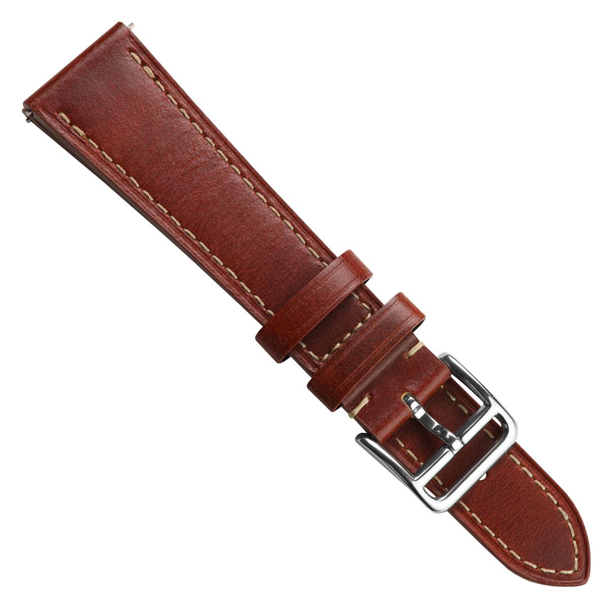 Armband aus echtem Leder für Brixham Flachuhr – zeitlos elegant in klassischem karamellbraun