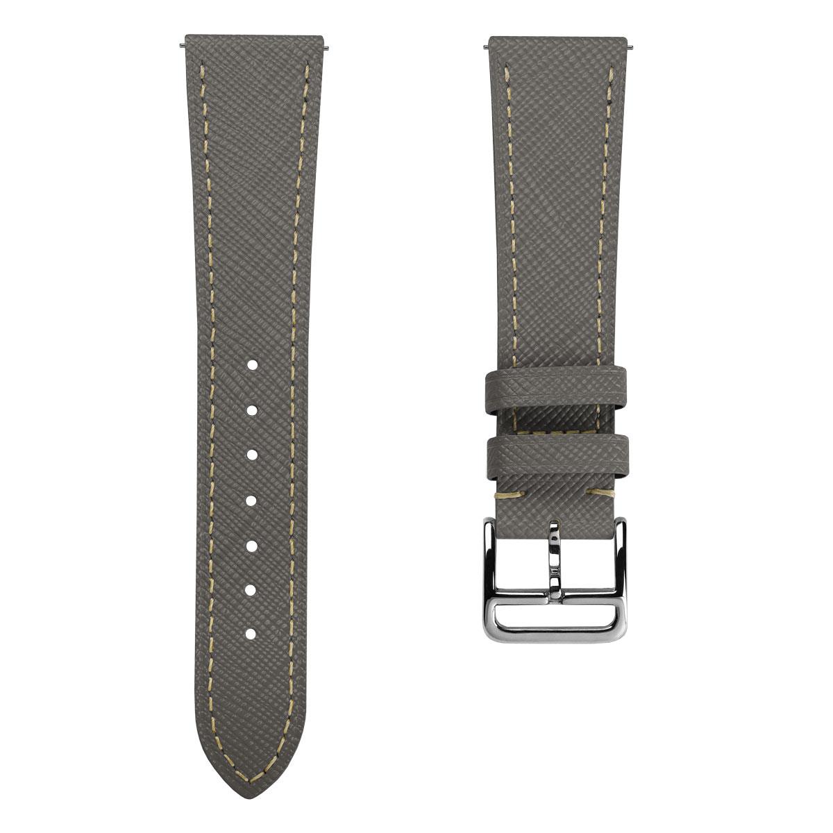 Montre en cuir Saffiano Grège de Brixham pour un style élégant et sophistiqué