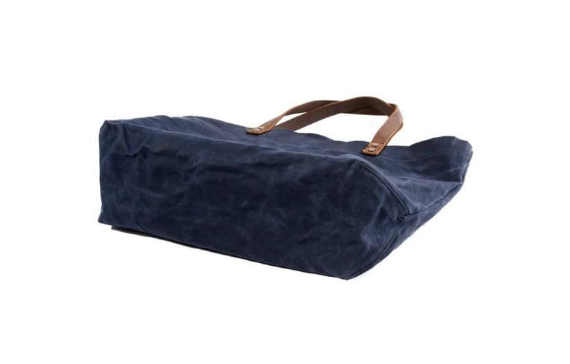 Stylish Canvas and Leather Tote Handbag Womens