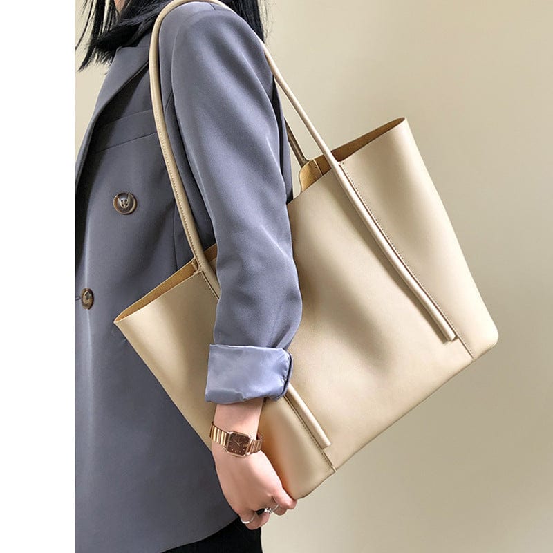 Large Women's Leather Tote Handbag
