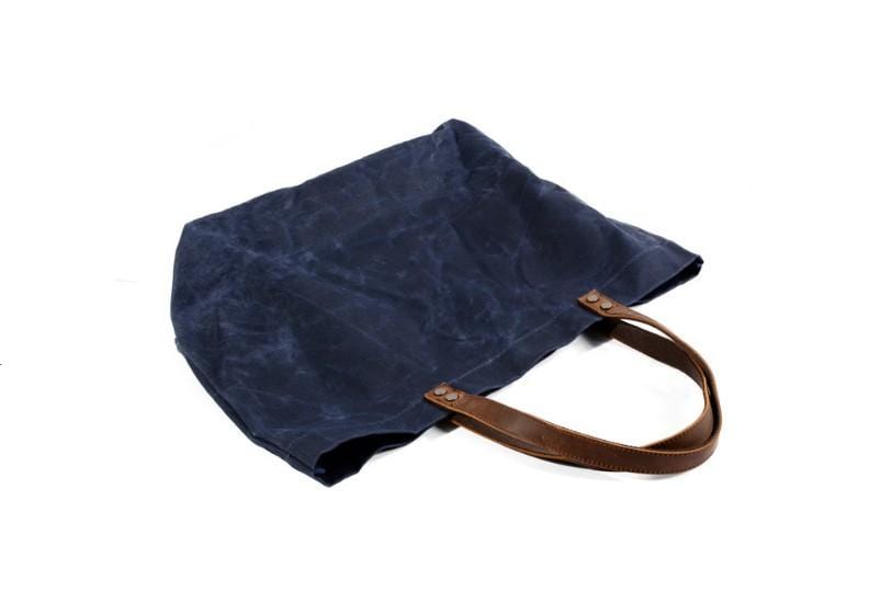 Stylish Canvas and Leather Tote Handbag Womens