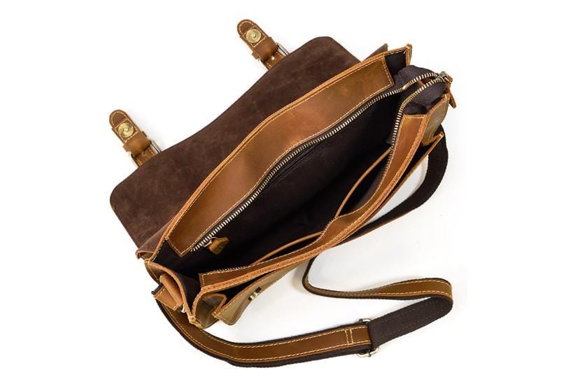 Mens Leather Shoulder Bag Womens Satchel Messenger