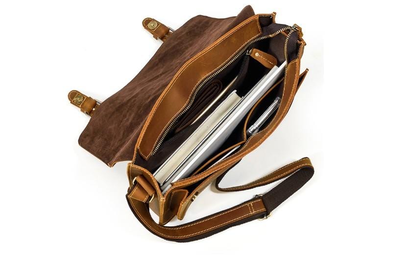 Mens Leather Shoulder Bag Womens Satchel Messenger