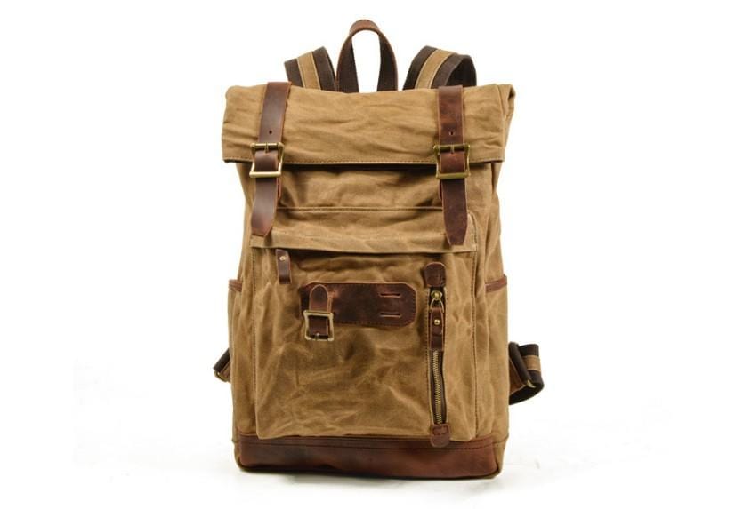 Leather Canvas Backpack Purse Bag