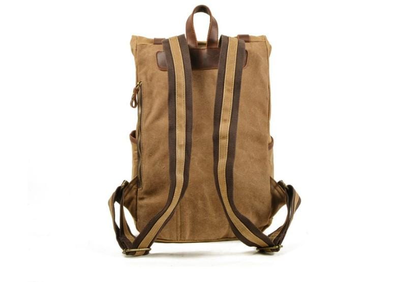 Leather Canvas Backpack Purse Bag