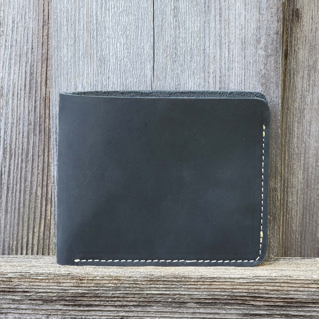 Cognac Full Grain Leather Wallet with Coin Pouch