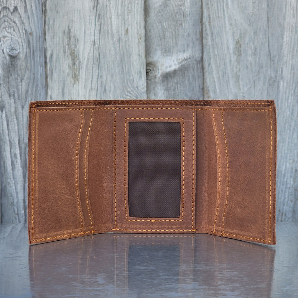 Meraki - Black Full Grain Leather Trifold Wallet