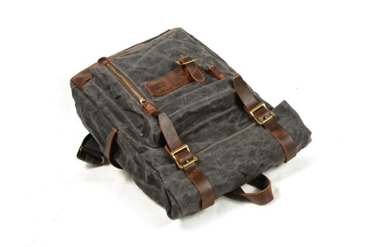 Leather Canvas Backpack Purse Bag