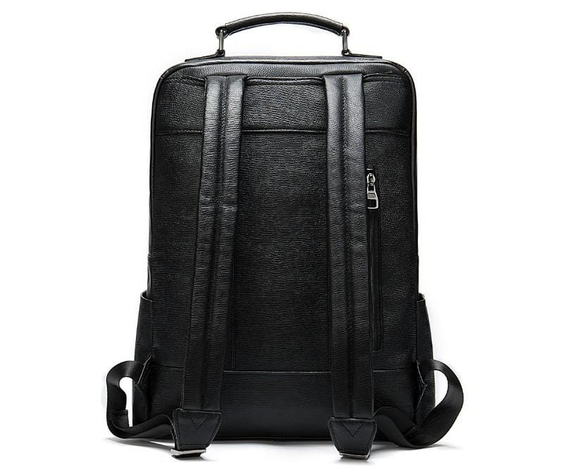 Mens Black Leather Laptop Backpack Womens Purse Bag