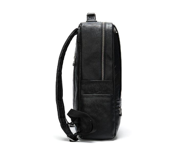 Mens Black Leather Laptop Backpack Womens Purse Bag