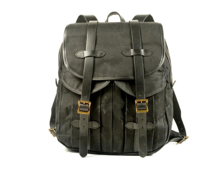 Large Womens Canvas Backpack Bag Green, Brown, Black