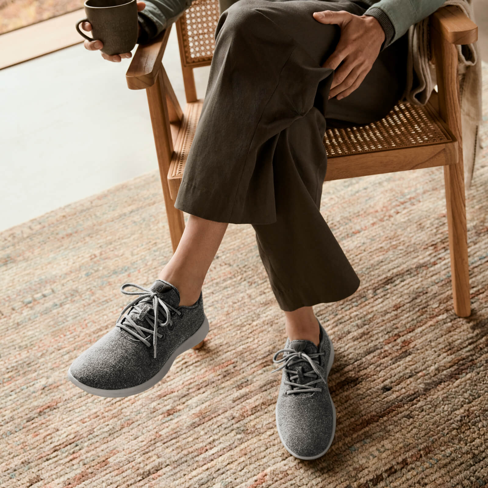 Men's Wool Runner - True Black (Cream Sole)