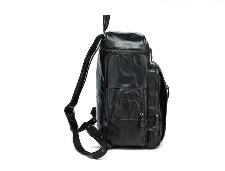 Womens Small Soft Black Leather Backpack Purse