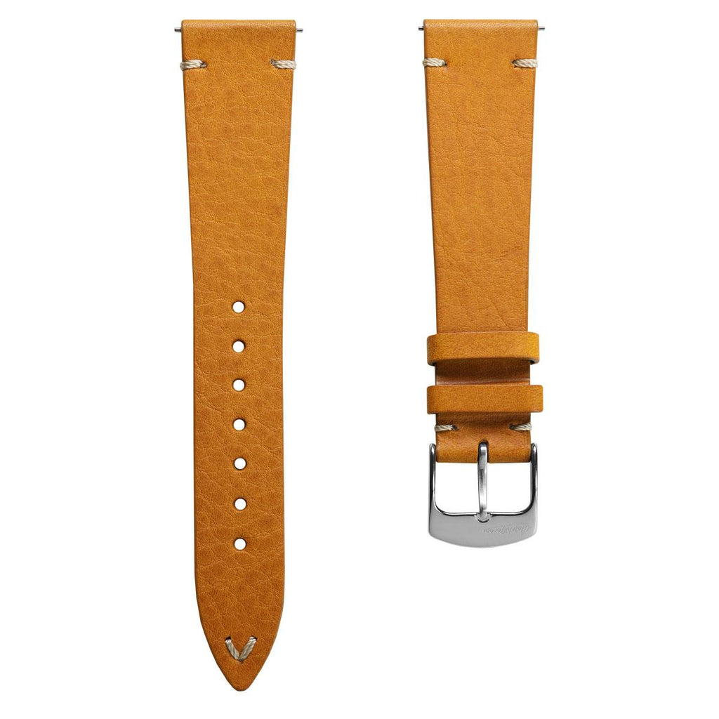 Badalassi Carlo Minerva Box Genuine Leather Watch Strap - Mustard
