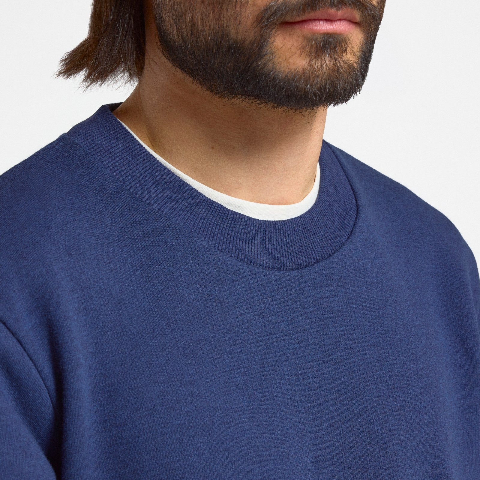 Men's Merino Blend Sweatshirt - Deep Navy