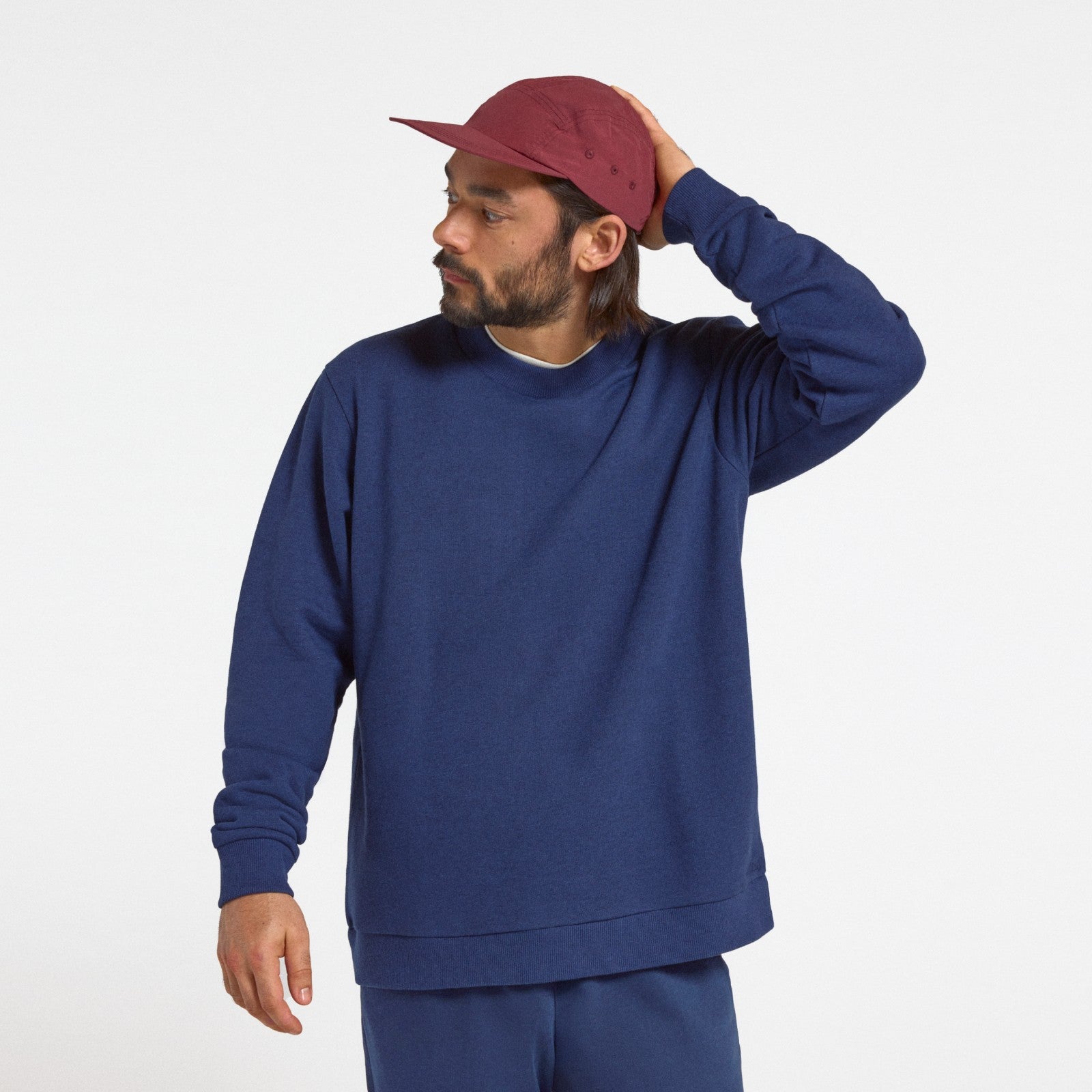 Men's Merino Blend Sweatshirt - Deep Navy