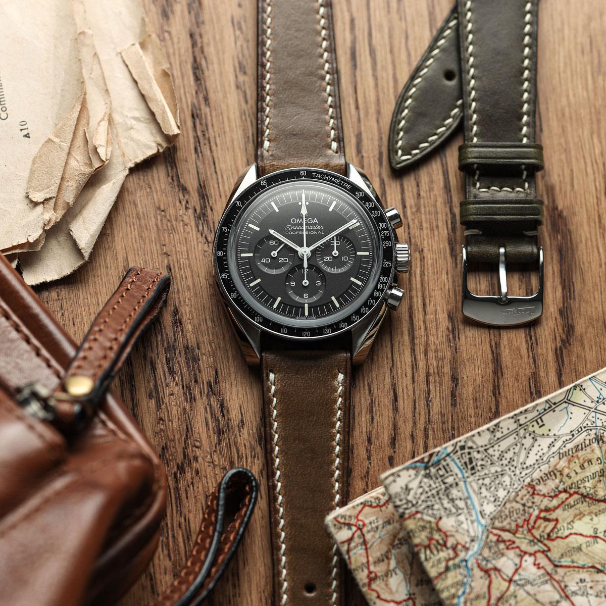 Genuine Horween Chromexcel® Hand-Stitched Watch Strap - Light Brown