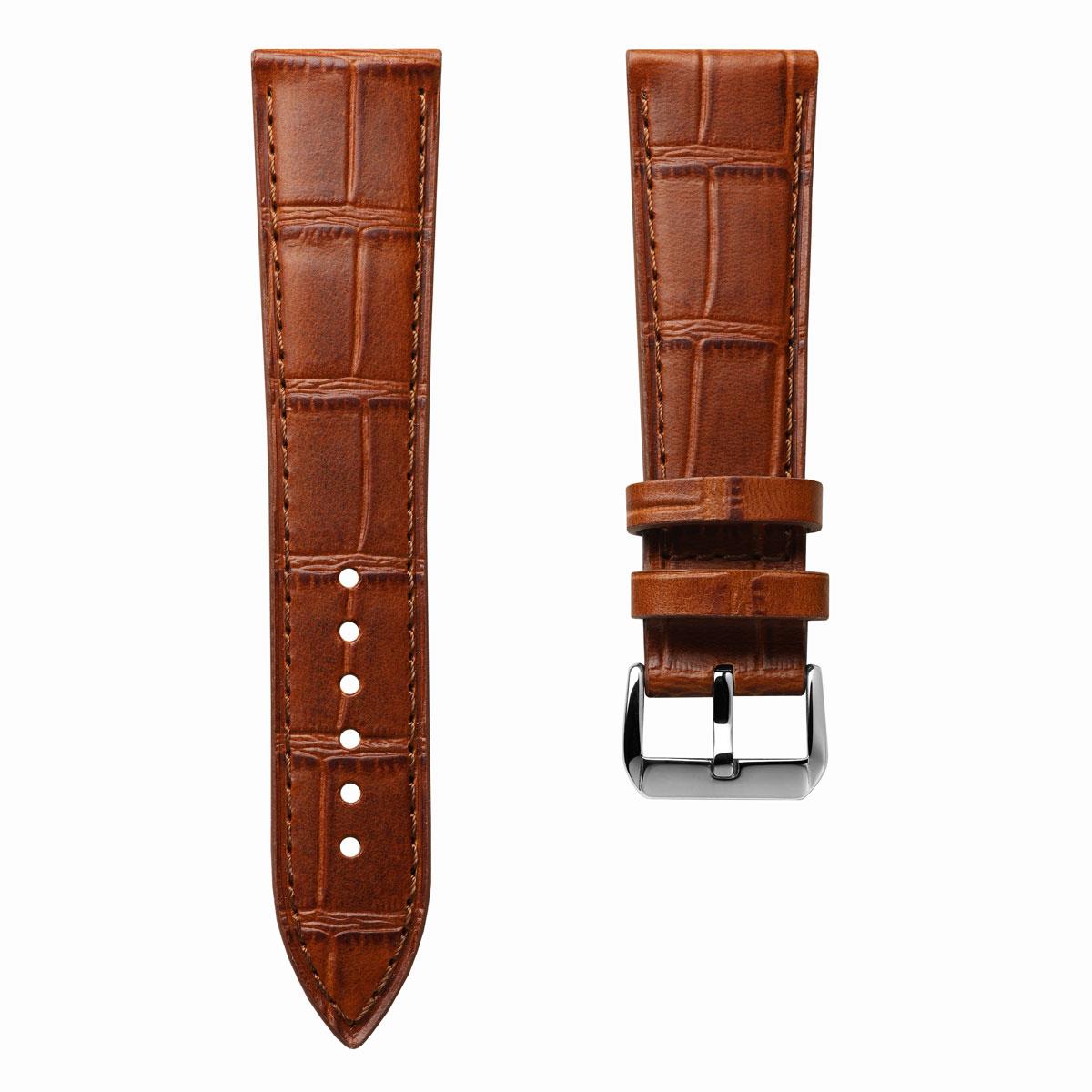 Louvain Croc Tote en Cuir Naturel - Bracelet de Montre Élégant Cognac