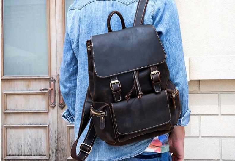 Designer Womens Leather Backpack Purse Rucksack