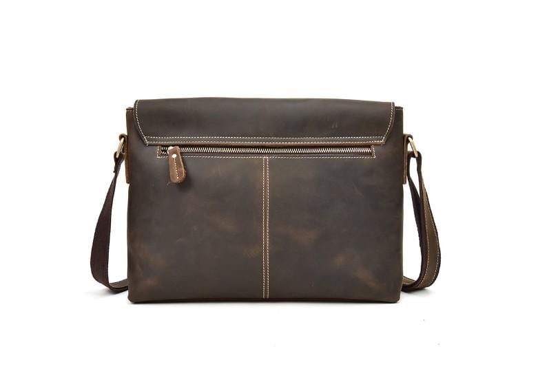 Brown Leather Shoulder Bag Mens Vintage Messenger Satchel Purse