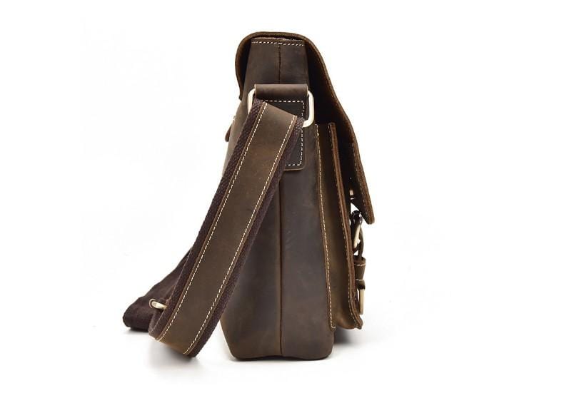 Brown Leather Shoulder Bag Mens Vintage Messenger Satchel Purse