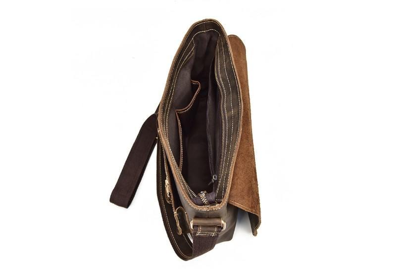 Brown Leather Shoulder Bag Mens Vintage Messenger Satchel Purse