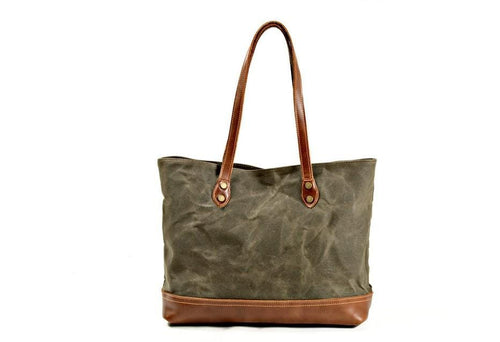 Canvas Handbag Leather Tote Shoulder Bags
