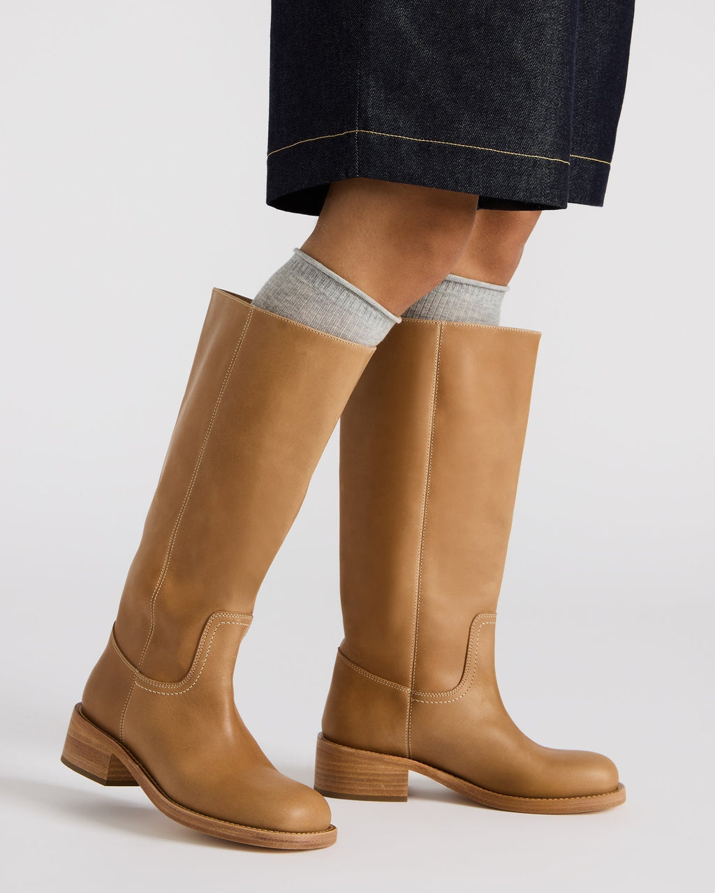 RIGGS BANANA LEATHER WIDE CALF - SM REBOOTED