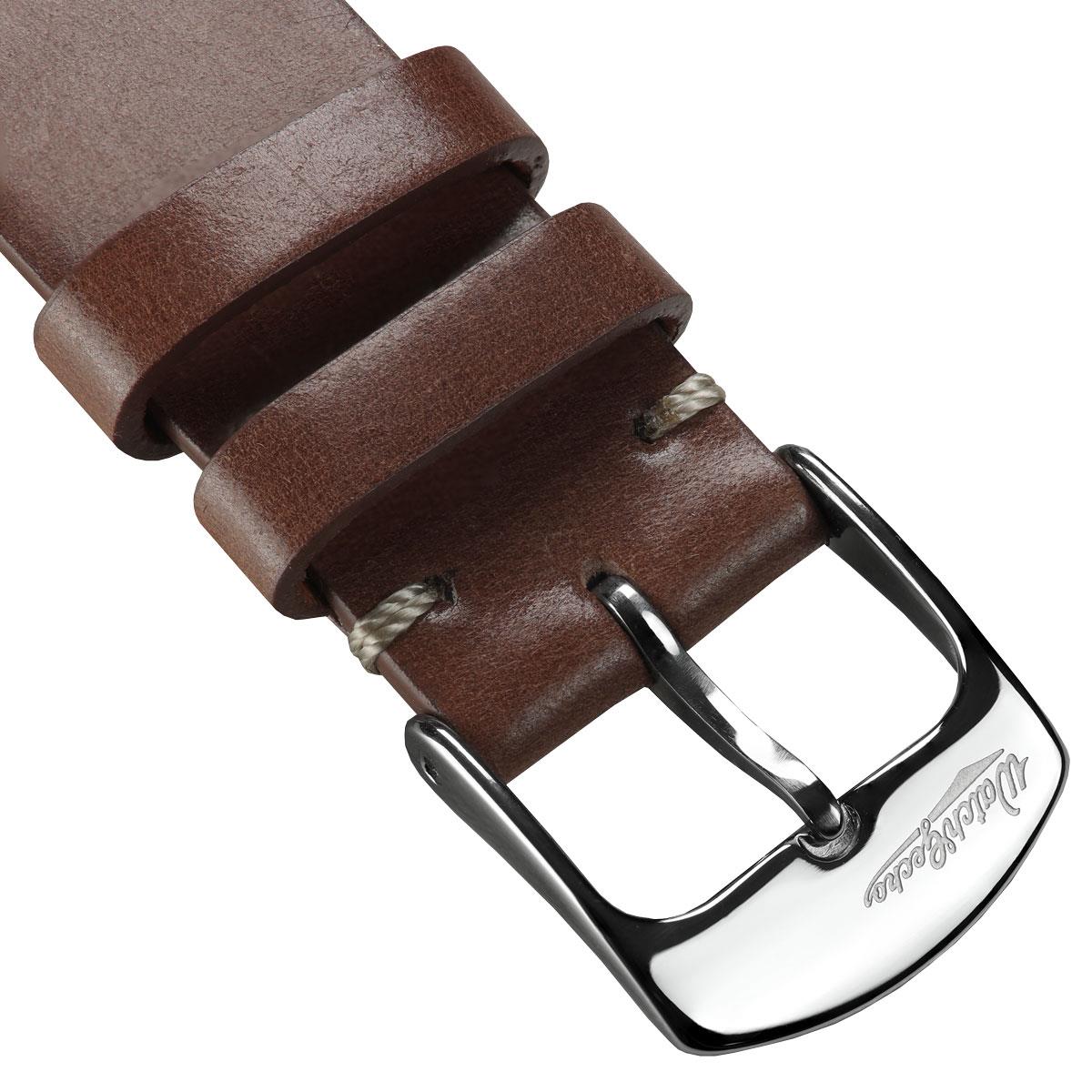 Bracelet de montre en cuir Shell Cordovan Horween Cromford de couleur marron foncé