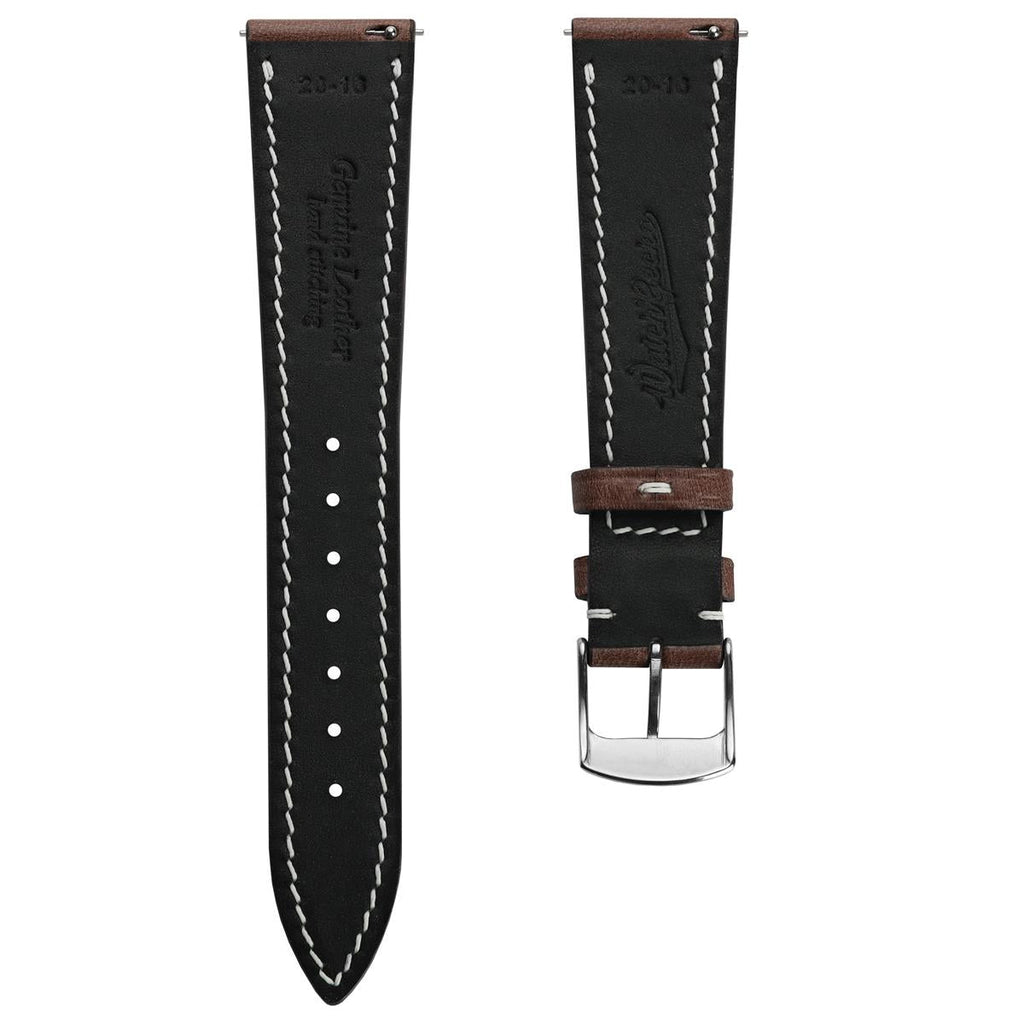 Genuine Horween Chromexcel® Hand-Stitched Watch Strap - Dark Brown