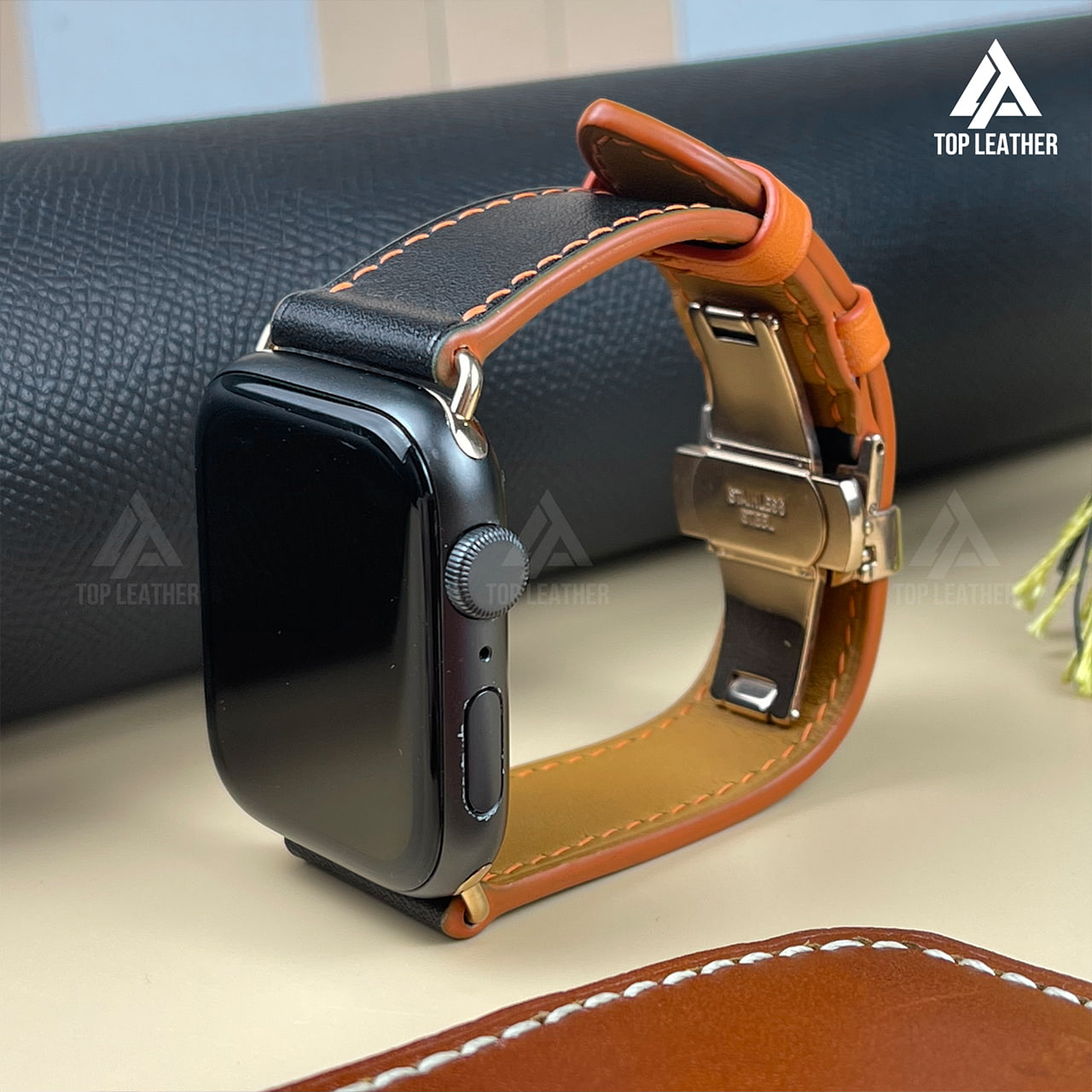 Watch Strap Swift Leather for Apple Watch, Mechanical Watch - Moss Green SW2212