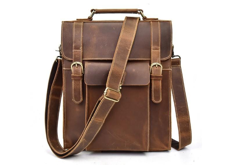 Rustic Leather Travel Backpack Laptop Purse Rucksack