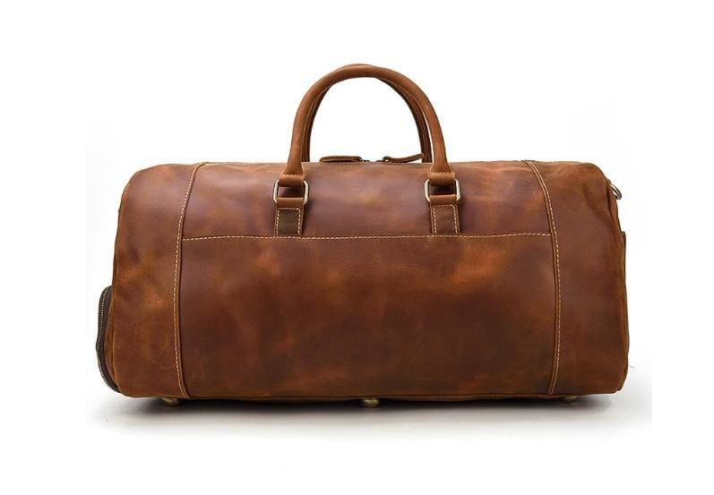 Brown Leather Weekender Bag & Luggage Travel Duffel for Men & Women