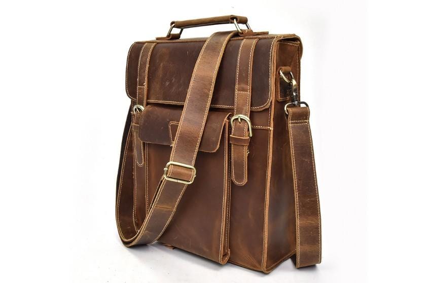 Rustic Leather Travel Backpack Laptop Purse Rucksack