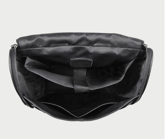 Designer Black Leather Backpack Bag