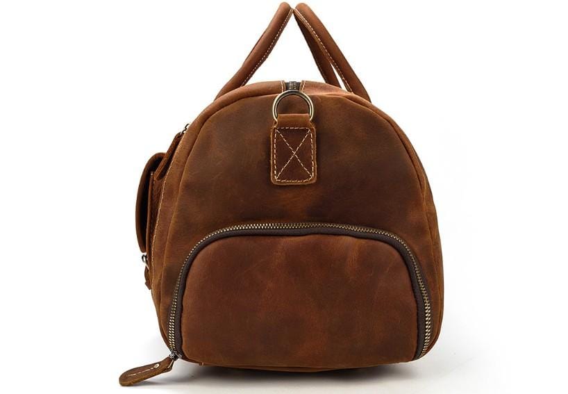 Brown Leather Weekender Bag & Luggage Travel Duffel for Men & Women