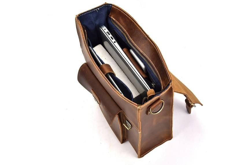 Rustic Leather Travel Backpack Laptop Purse Rucksack