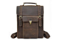 Mens Brown Leather Backpack Purse Womens Rucksack Bag