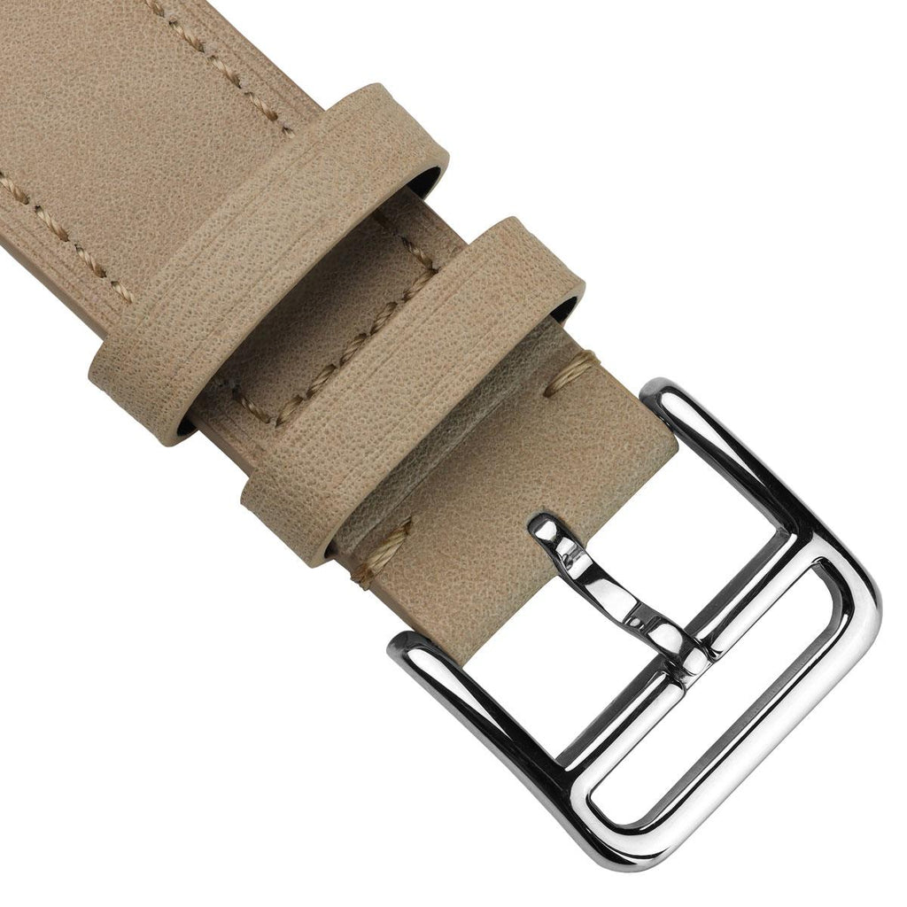 Bracelet montre en cuir plat Brixham Beige pastel Élégance et confort