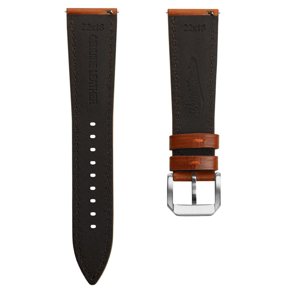 Sangle pour Montre en Cuir Véritable Doublée Tenby - Élégance Classique en Brun Rouillé